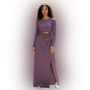 Elegant Purple Long Sleeve Dress